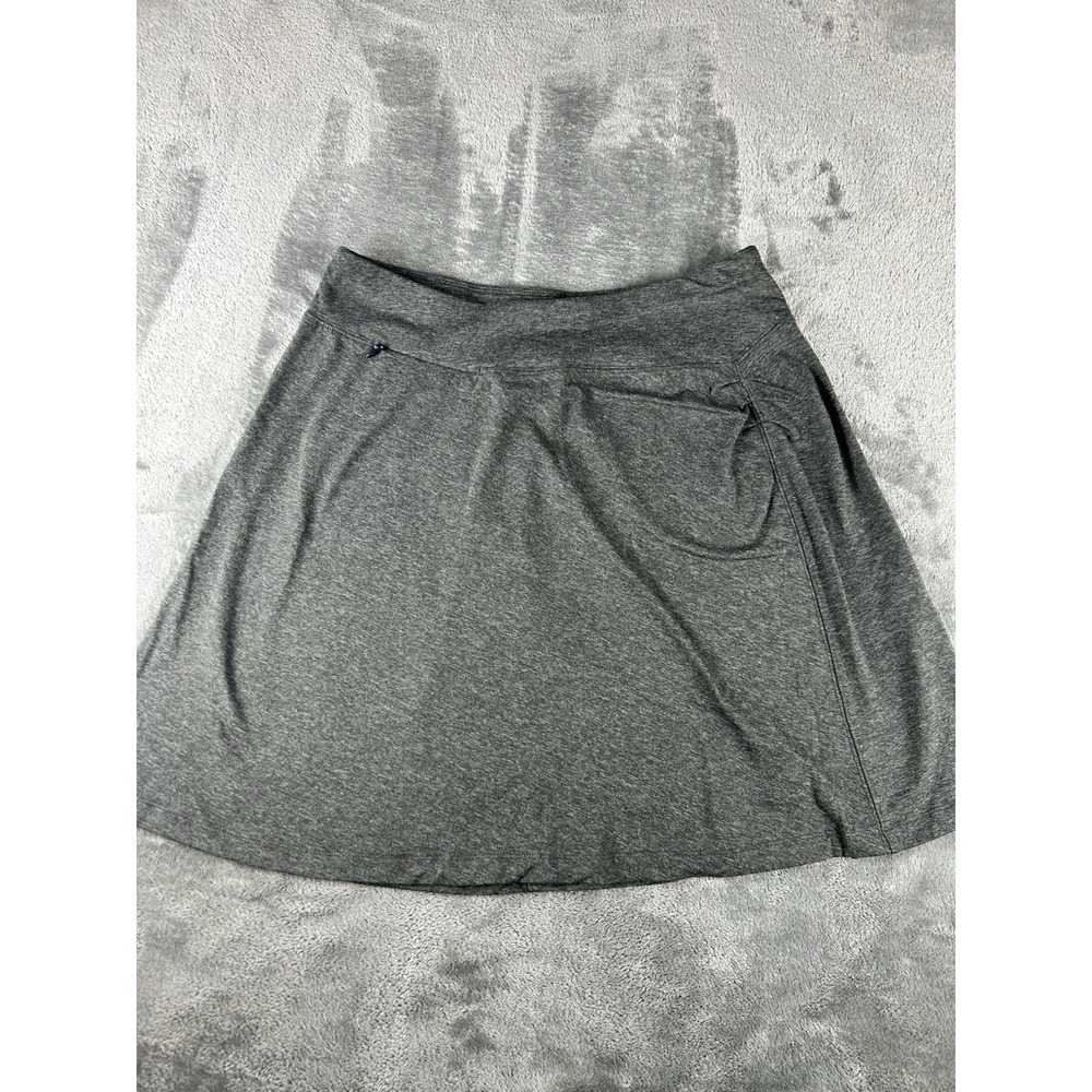 REI A-Line Pull-On Skirt Gray Stretch Knit Outdoor Casual Pocket Medium